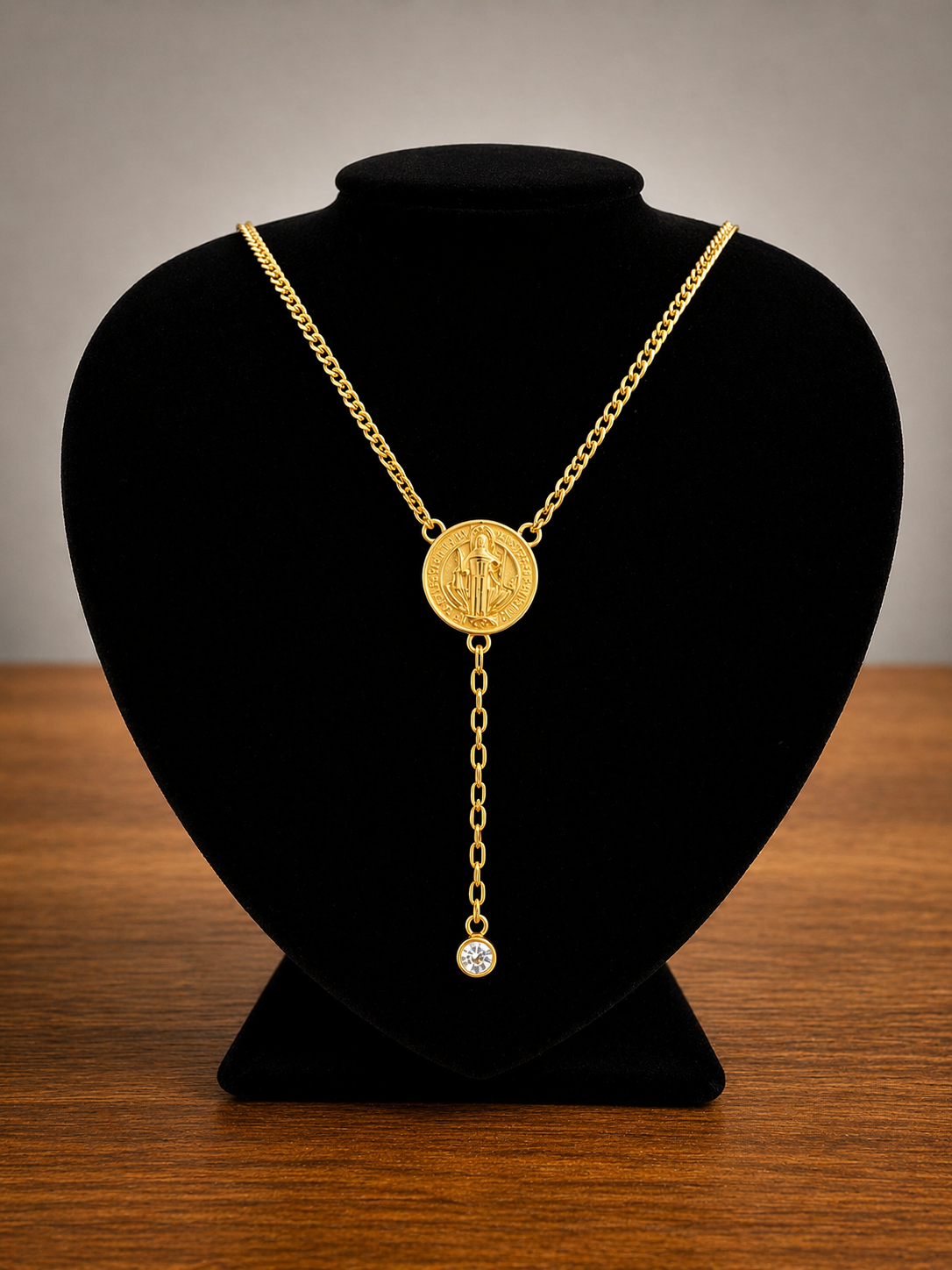 Cordão + Medalha banhado 10 camadas 18k