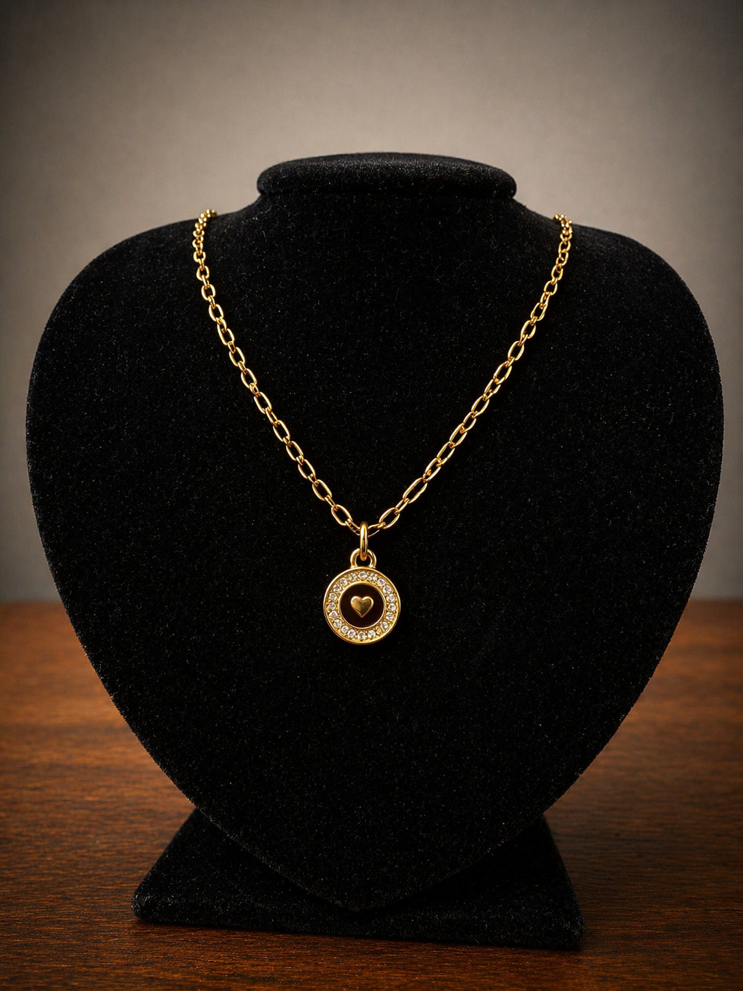 Colar FEMININO + Medalha Coração 18k